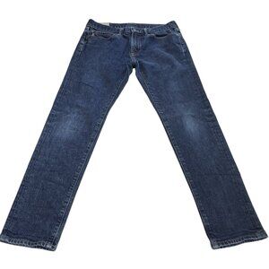 Abercrombie Fitch Straight Jeans Mens 31x32 Dark Wash Blue Denim Tapered Stretch